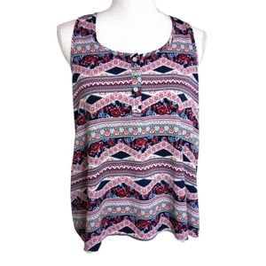 🍉5 for $25* Pink Rose Boho Tank